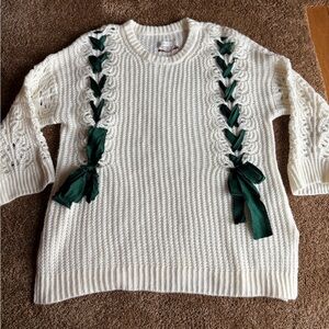 Anthropologie Pilcro Devenne Pointelle Upcycled Knit Sweater